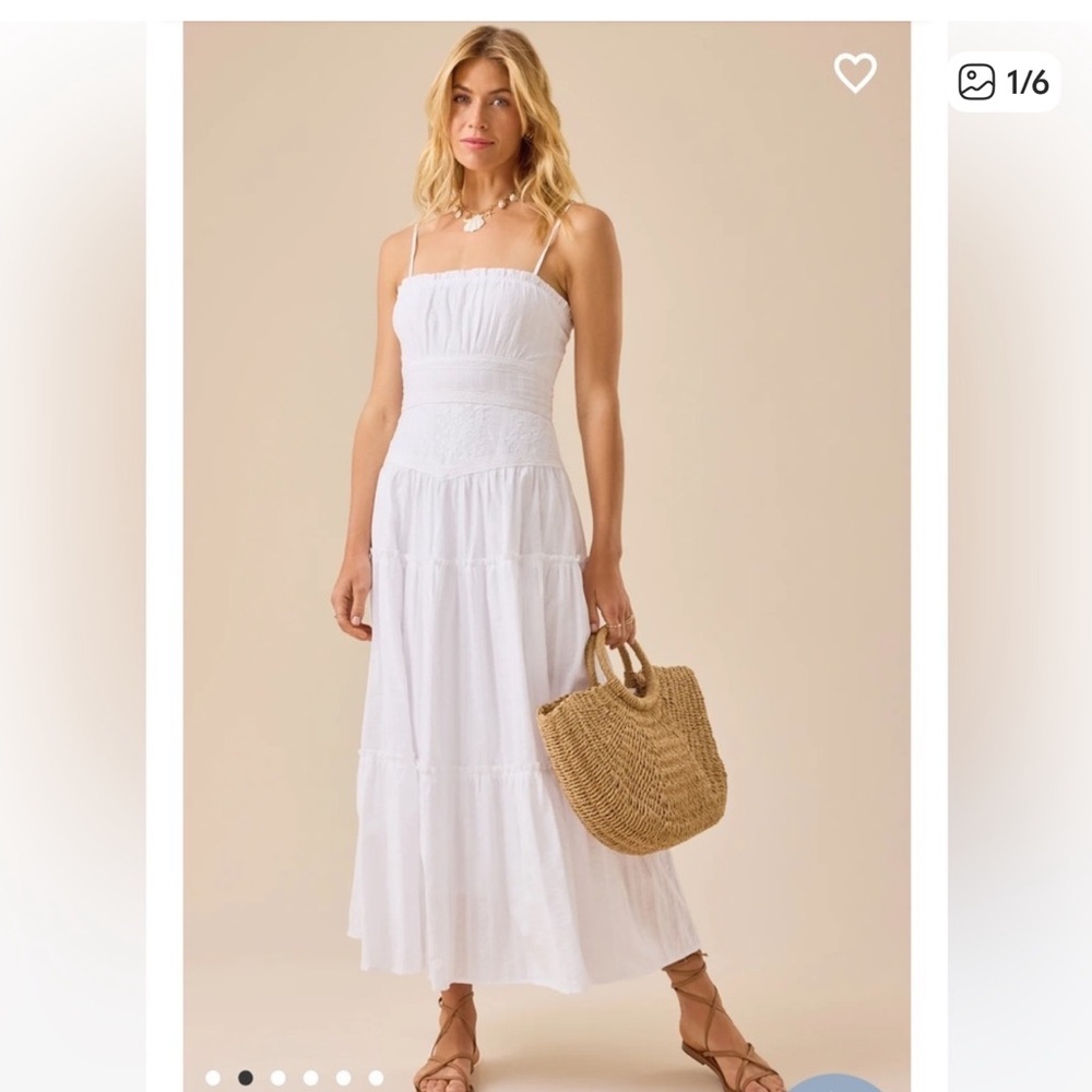 Altar'd State White Nina textured Lace Maxi Dress